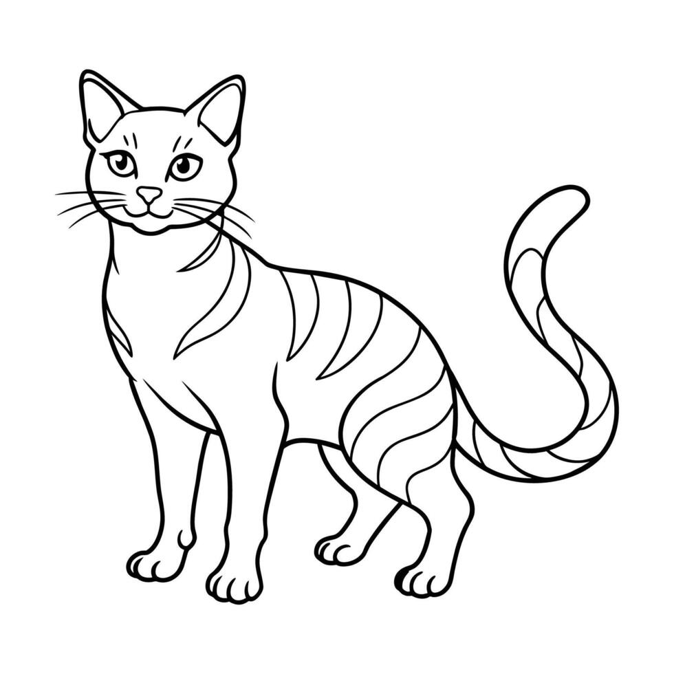 kat illustratie zwart en wit kat schets vector