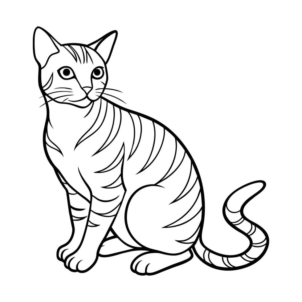 kat illustratie zwart en wit kat schets vector