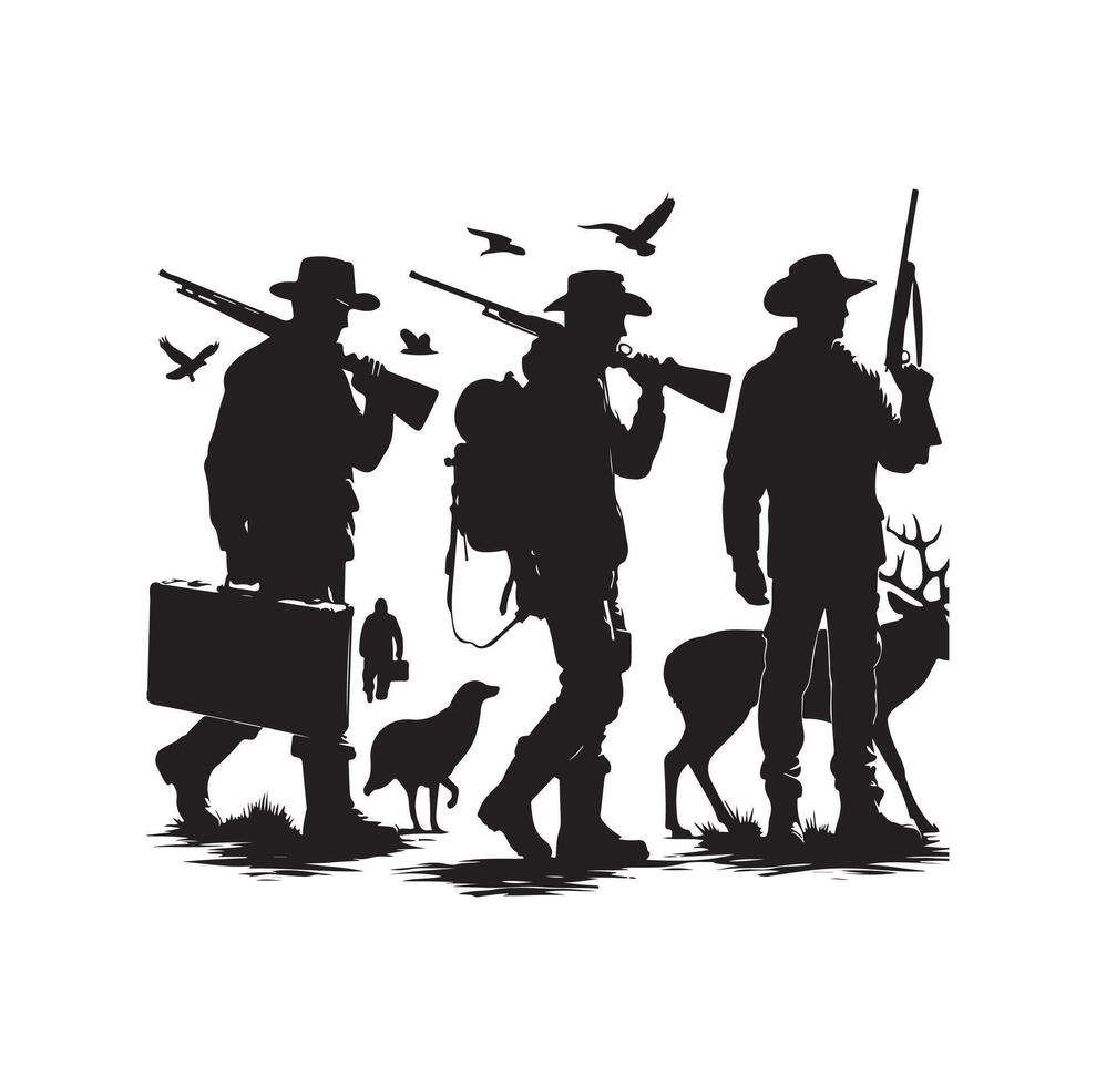 jacht- Mens silhouet illustratie vector