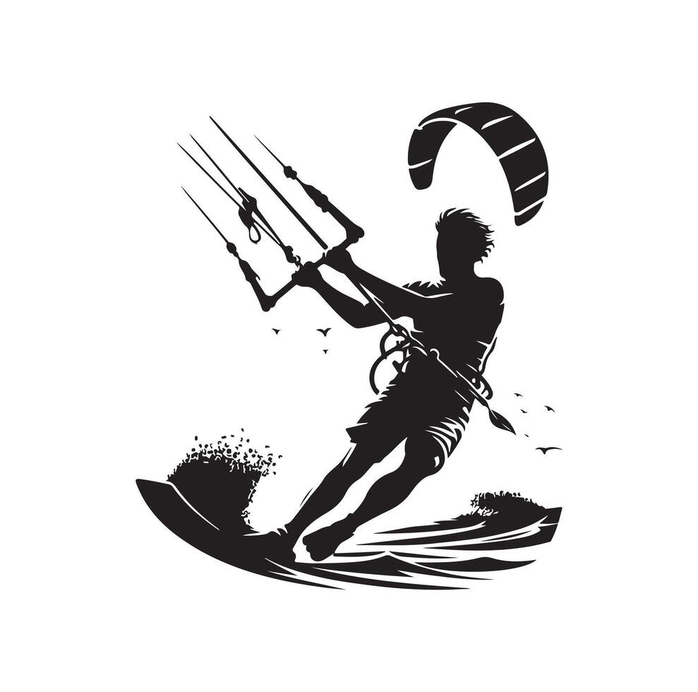 kitesurfen silhouet illustratie icoon vector