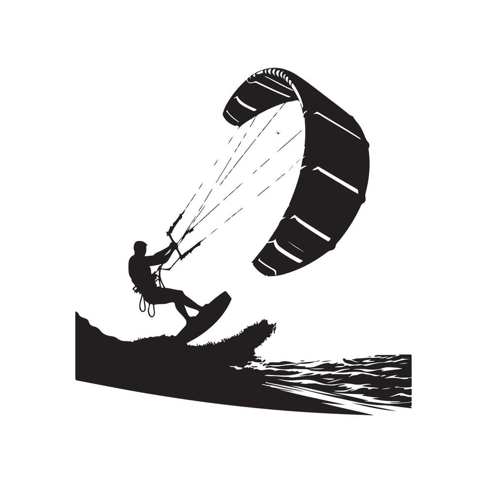 kitesurfen silhouet illustratie icoon vector