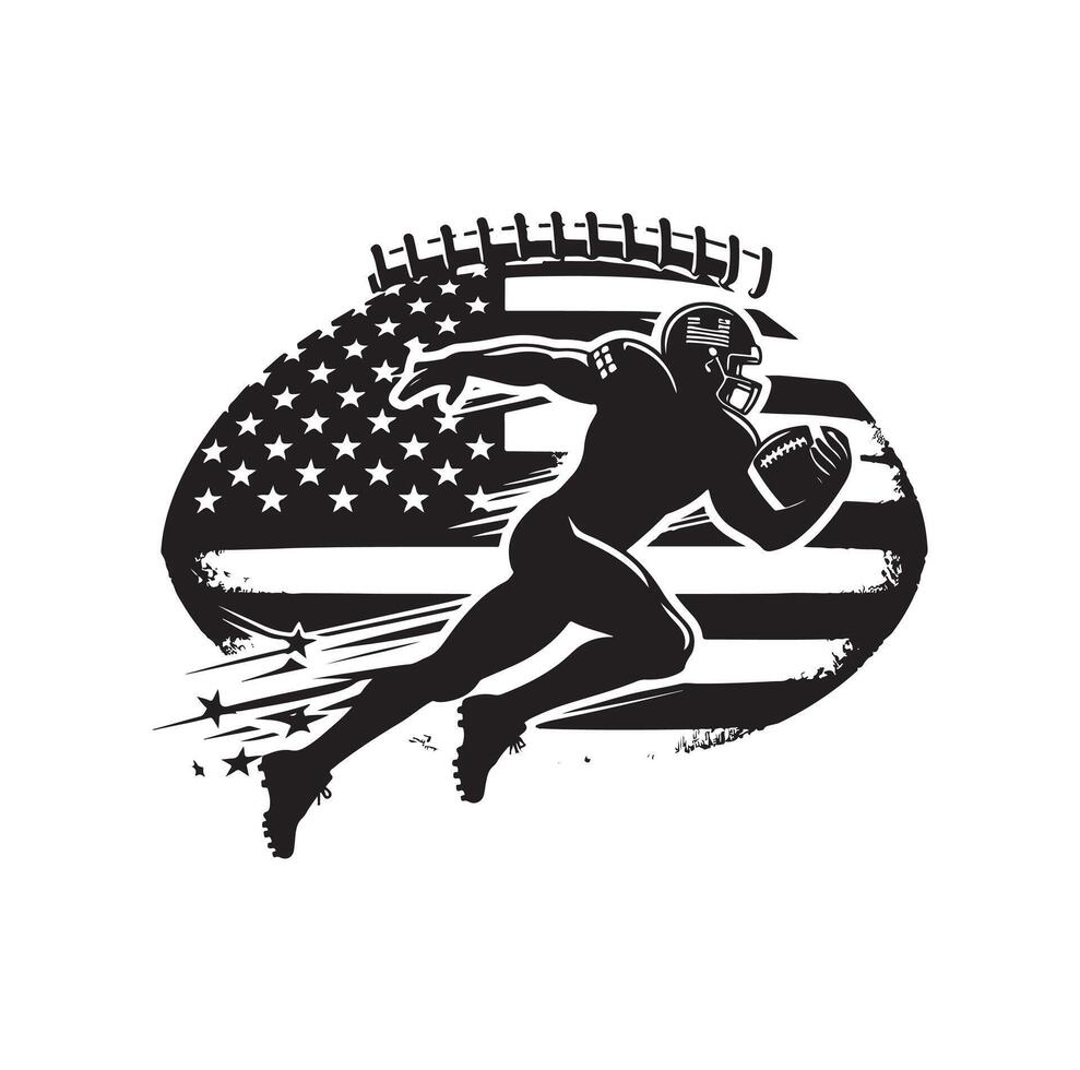 Amerikaans Amerikaans voetbal silhouet stijl vector