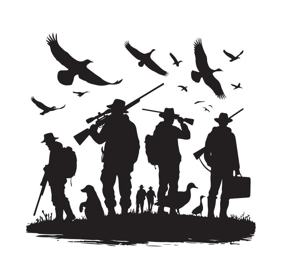 jacht- Mens silhouet illustratie vector