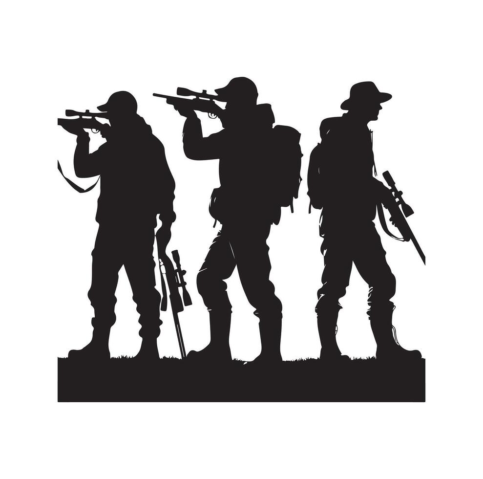 jacht- Mens silhouet illustratie vector