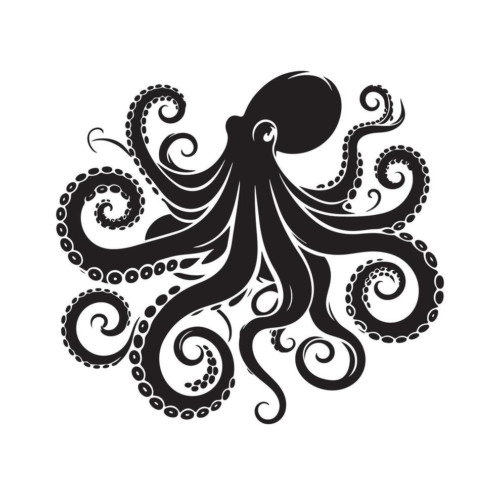 Octopus silhouet illustratie logo vector