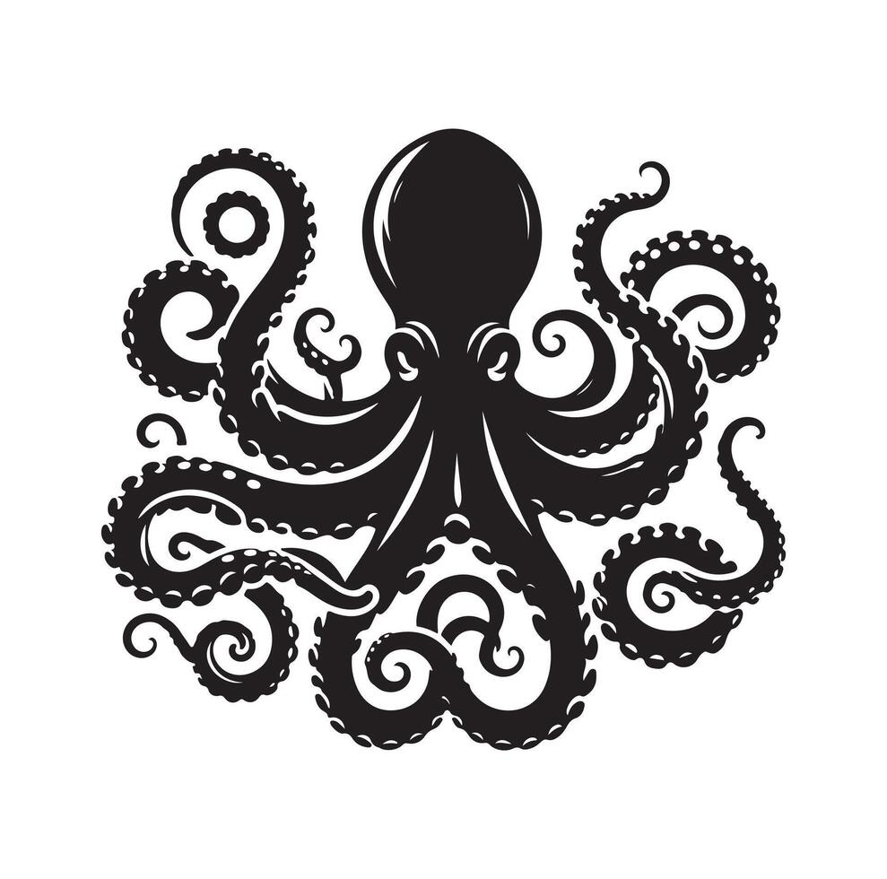 Octopus silhouet illustratie logo vector