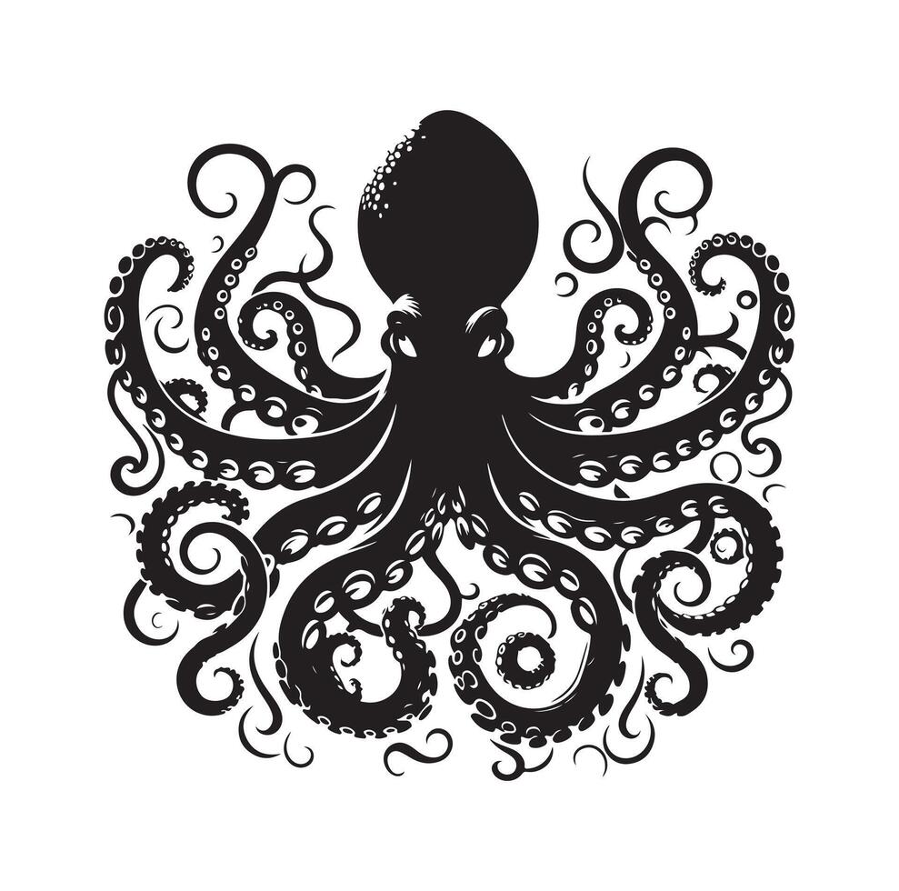 Octopus silhouet illustratie logo vector