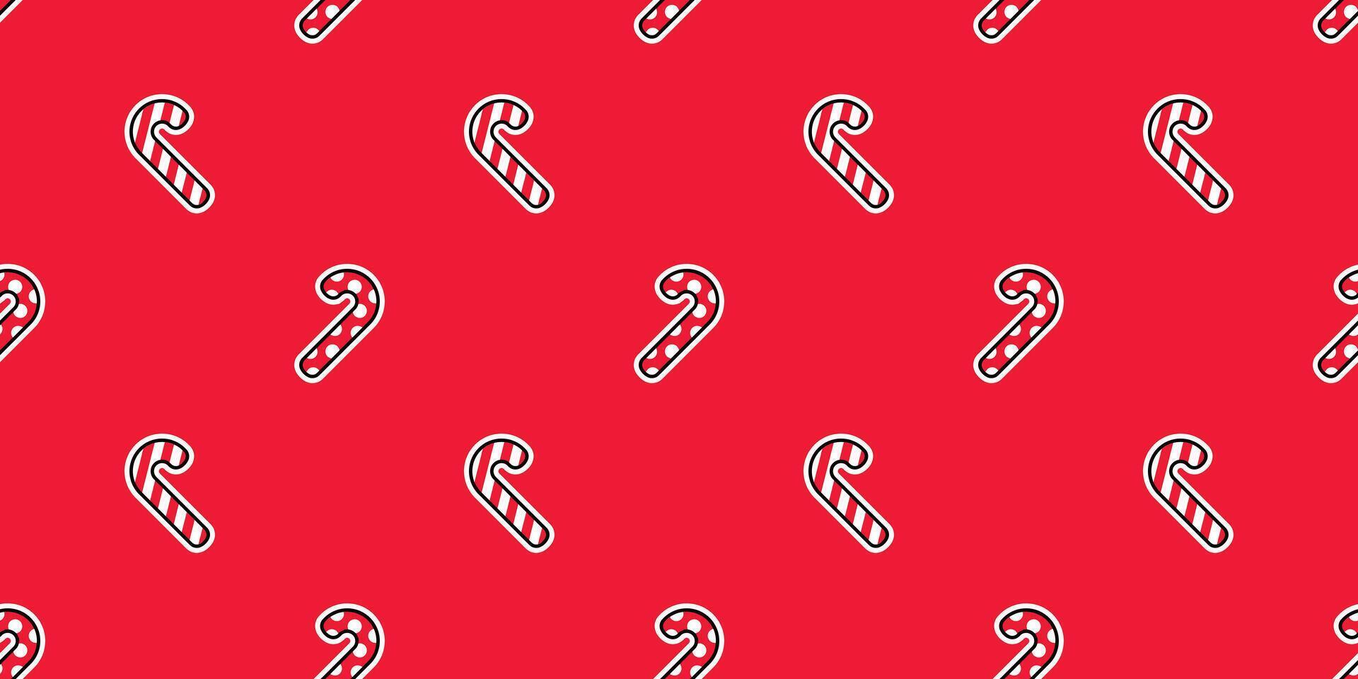 snoep riet naadloos patroon Kerstmis tekenfilm sjaal geïsoleerd streep polka punt tegel achtergrond herhaling behang tekening illustratie ontwerp vector