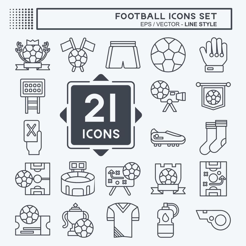 icoon reeks Amerikaans voetbal. verwant naar sport- symbool. lijn stijl. gemakkelijk ontwerp illustratie vector