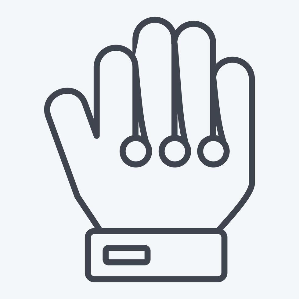 icoon doel keeper handschoenen. verwant naar Amerikaans voetbal symbool. lijn stijl. gemakkelijk ontwerp illustratie vector