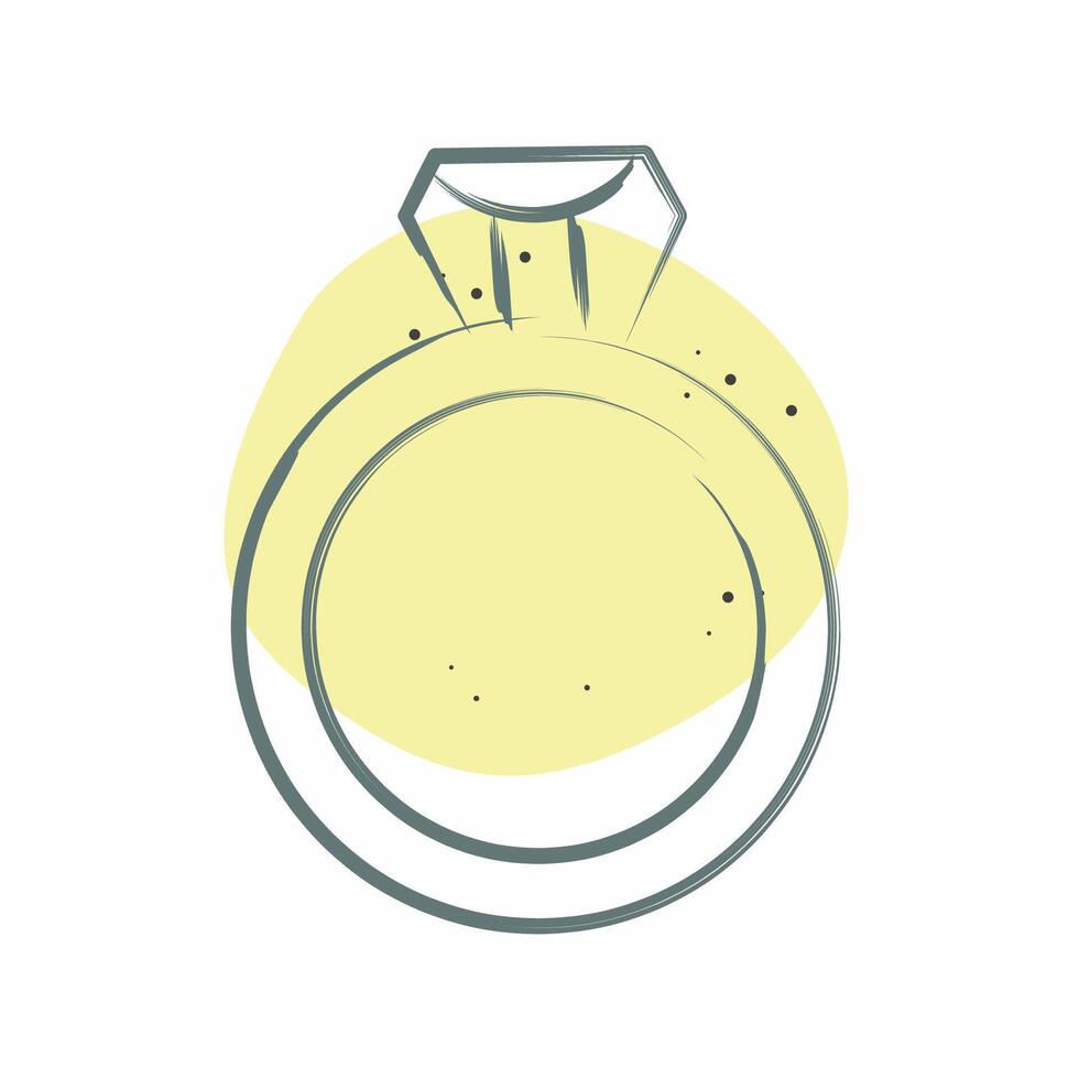 icoon ring. verwant naar vrouw dag symbool. kleur plek stijl. gemakkelijk ontwerp illustratie vector