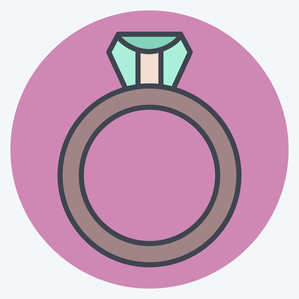 icoon ring. verwant naar vrouw dag symbool. kleur maat stijl. gemakkelijk ontwerp illustratie vector