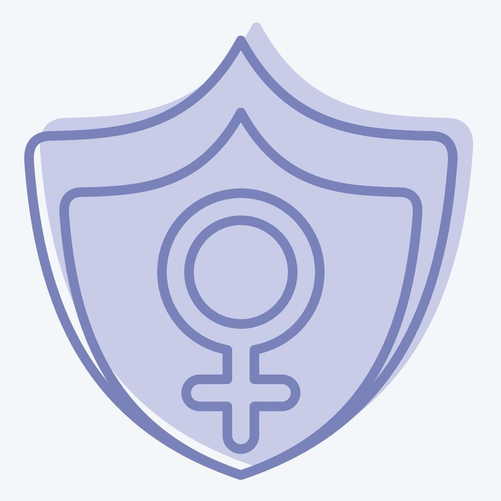 icoon bescherming. verwant naar vrouw dag symbool. twee toon stijl. gemakkelijk ontwerp illustratie vector