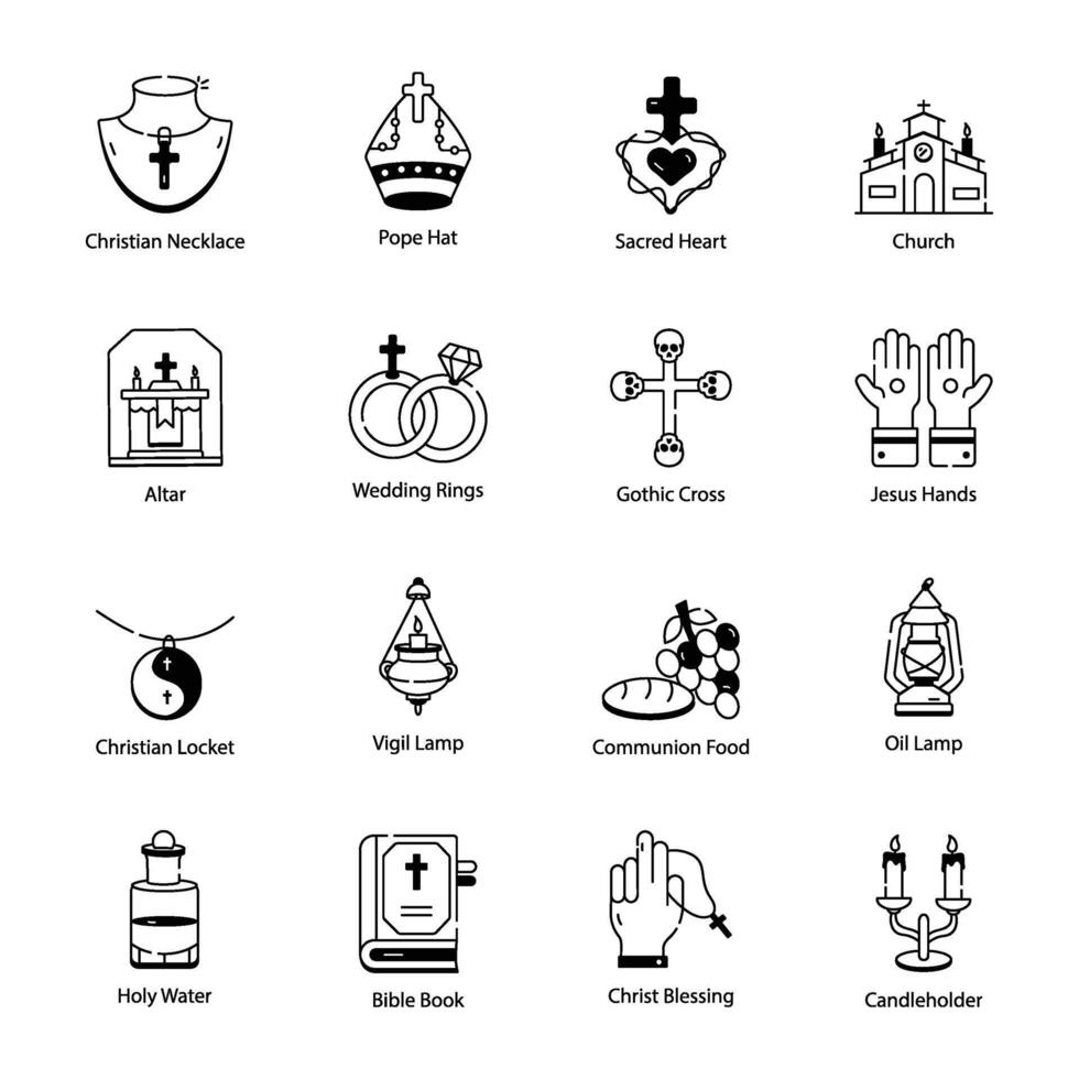 modern verzameling van Christendom lineair pictogrammen vector