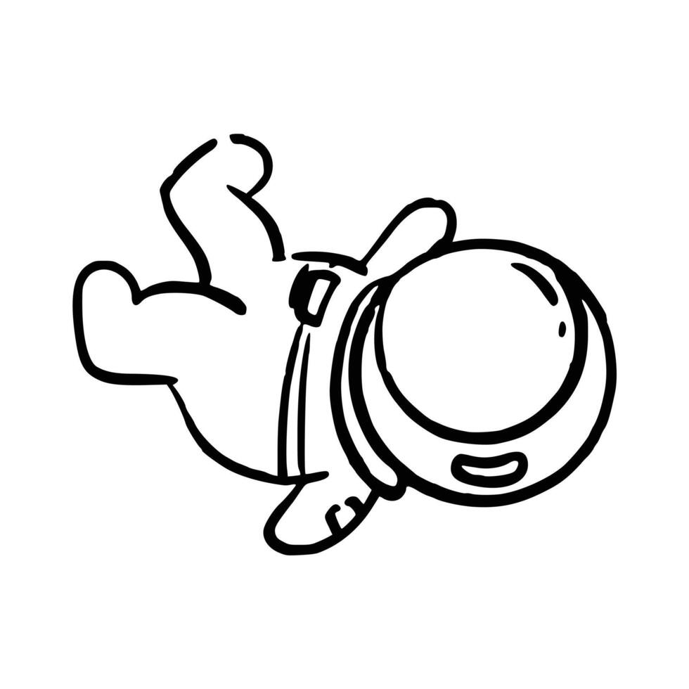 tekening astronauten drijvend vector