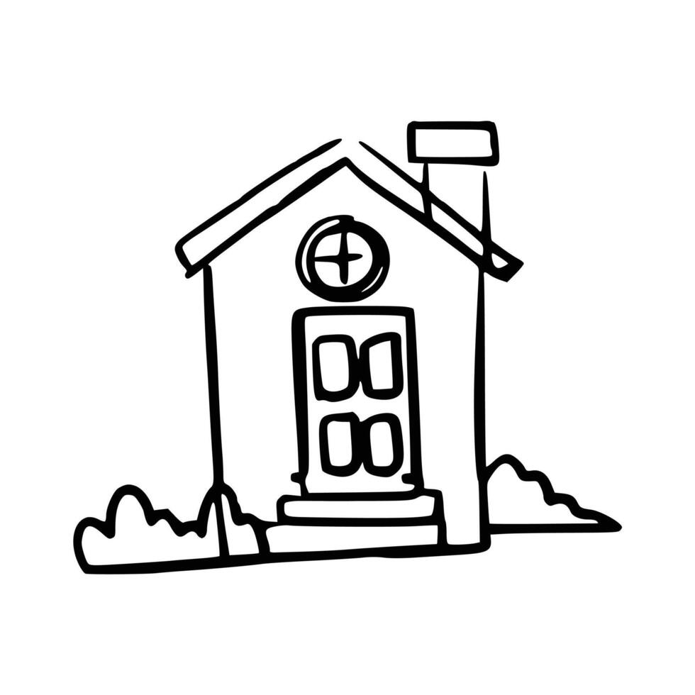 hand getekend gemakkelijk huis vector