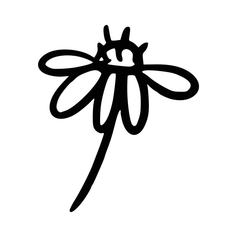 hand getekend bloemen decoratie element vector