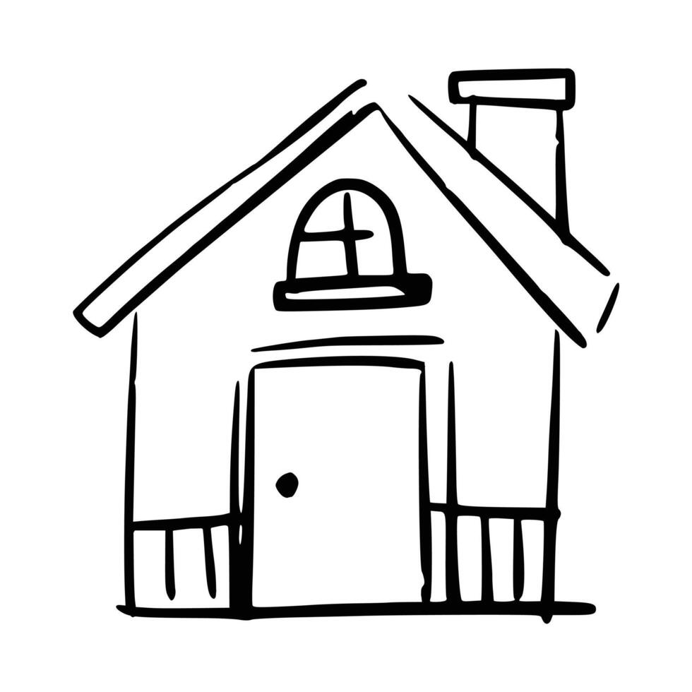 hand getekend gemakkelijk huis vector