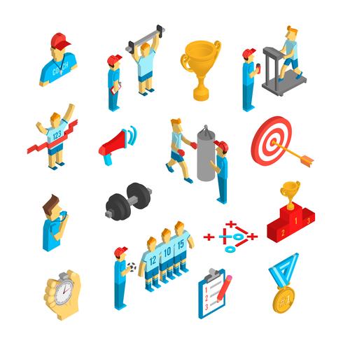 Coaching Sport pictogram isometrisch vector