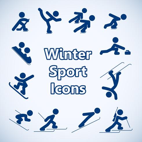 Wintersport pictogrammen instellen vector