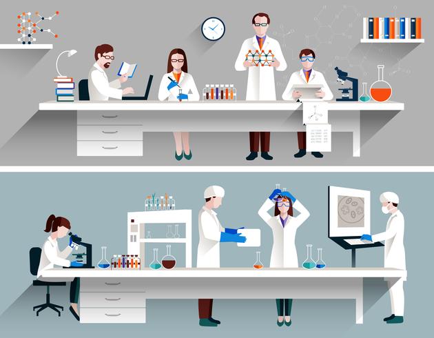 Wetenschappers In Lab Concept vector