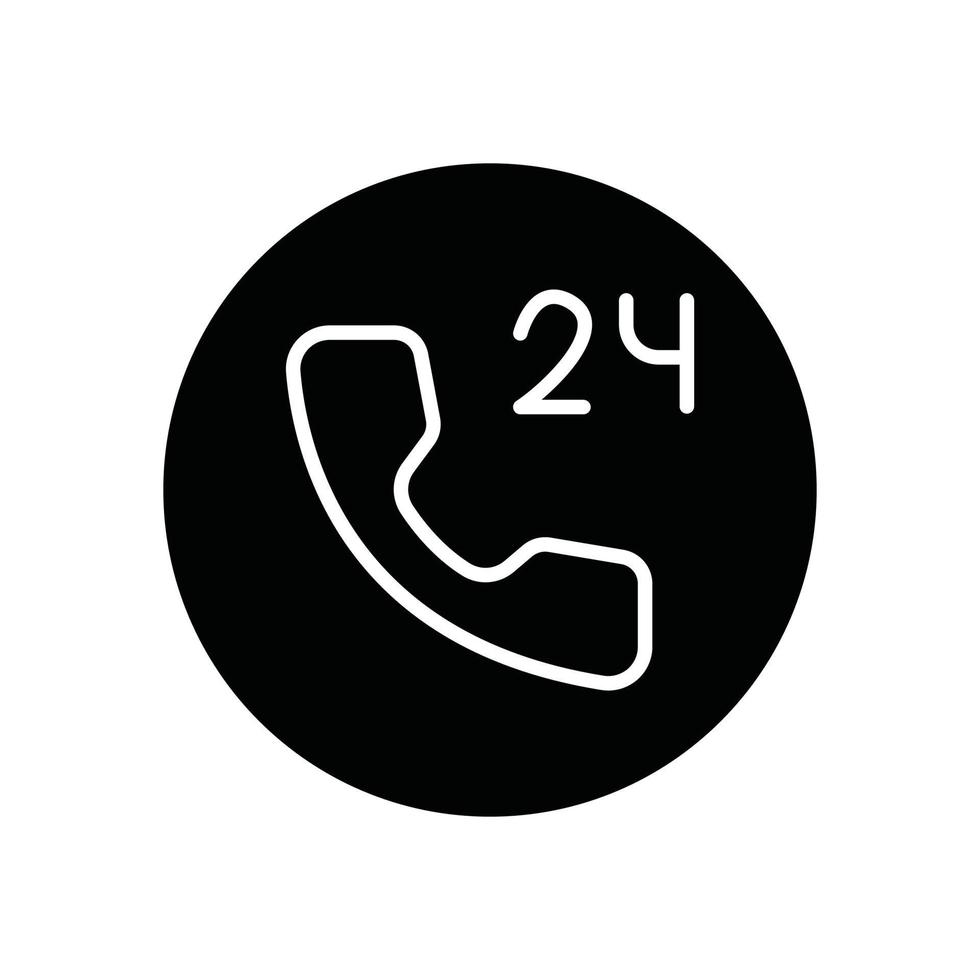 Glyph-pictogram voor 24 uur ondersteuning vector