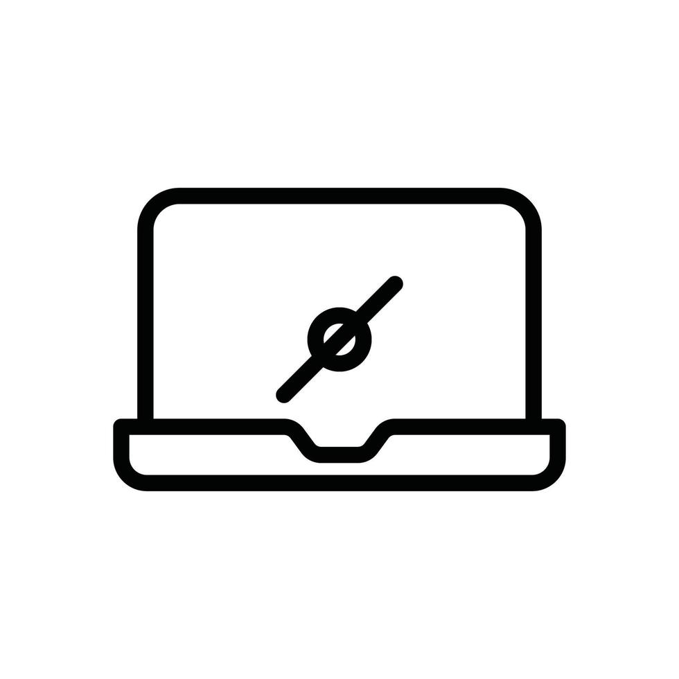 laptop korting lijn icoon vector