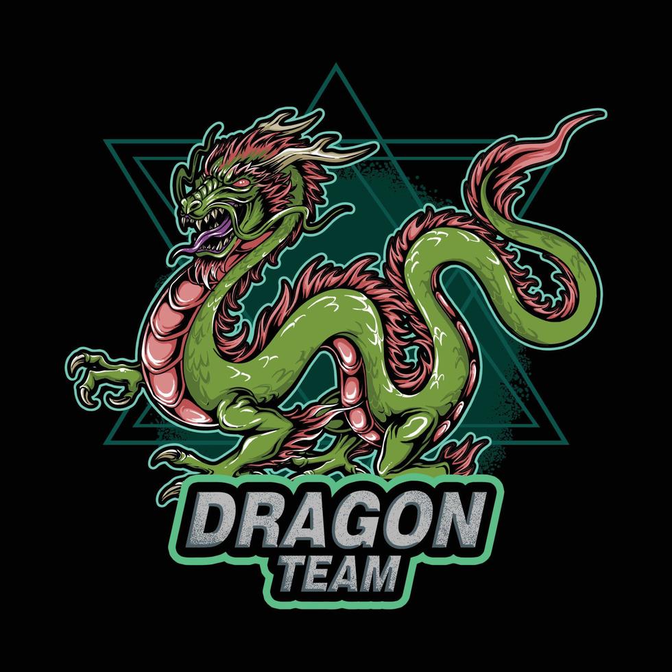 groene draak e-sport game-logo is erg cool vector