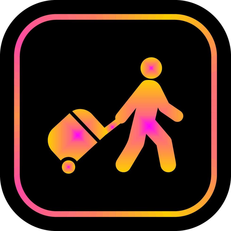 wandelen met bagage icoon ontwerp vector
