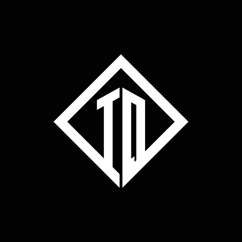 iq logo monogram met vierkante draaistijl ontwerpsjabloon vector