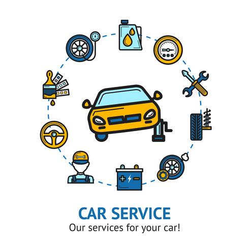 Car Service illustratie vector