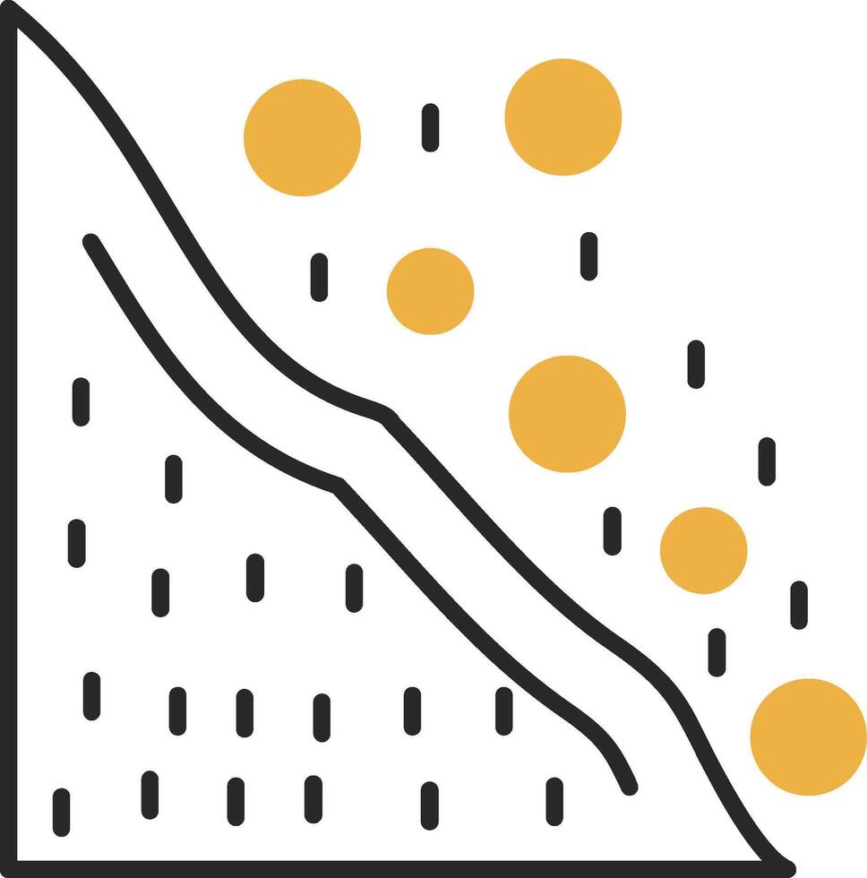 sneeuwglijbaan gevild gevulde icoon vector