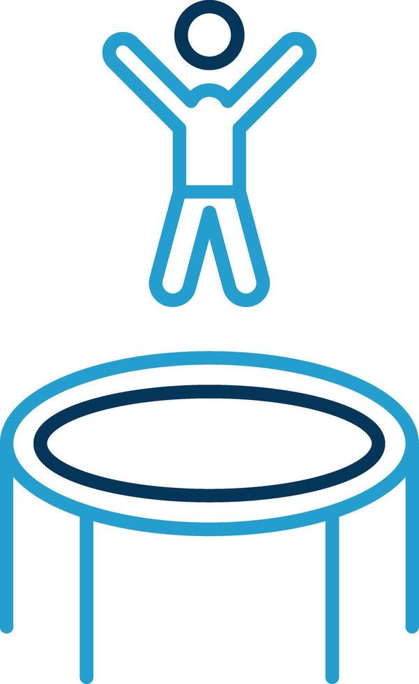 trampoline lijn blauw twee kleur icoon vector