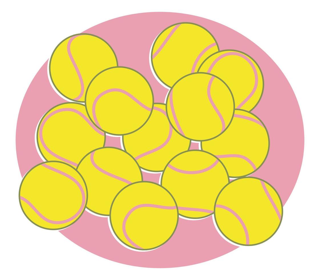 een stapel tennisballen vector