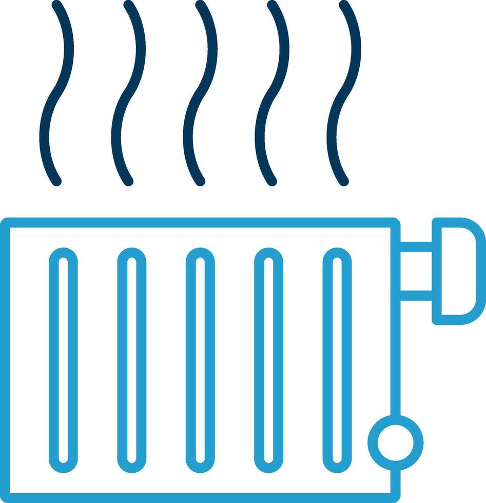 radiator lijn blauw twee kleur icoon vector