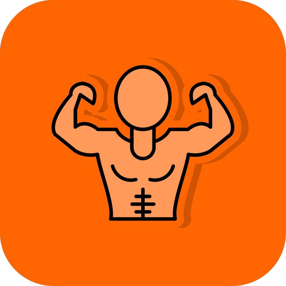 spier Mens gevulde oranje achtergrond icoon vector