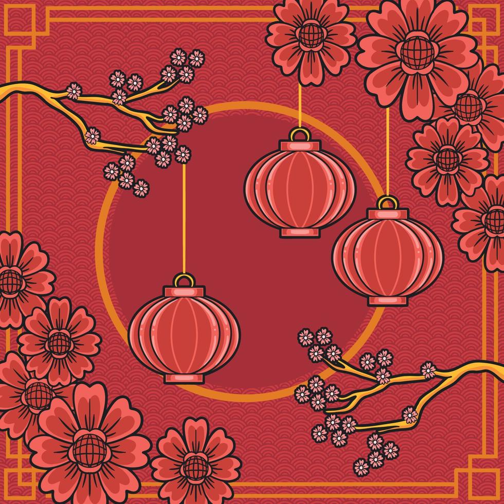 chinees nieuwjaar algemeen ornamentfestival vector