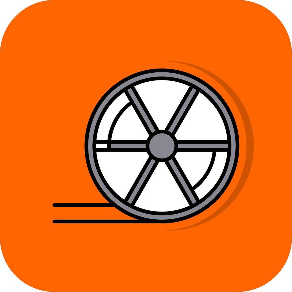 wiel gevulde oranje achtergrond icoon vector