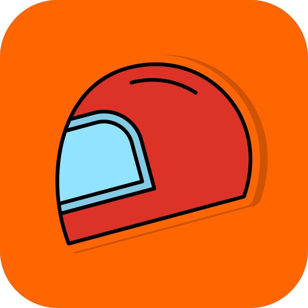 helm gevulde oranje achtergrond icoon vector