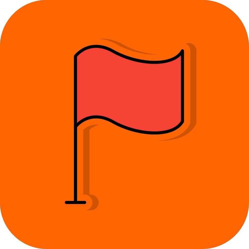 ras vlag gevulde oranje achtergrond icoon vector