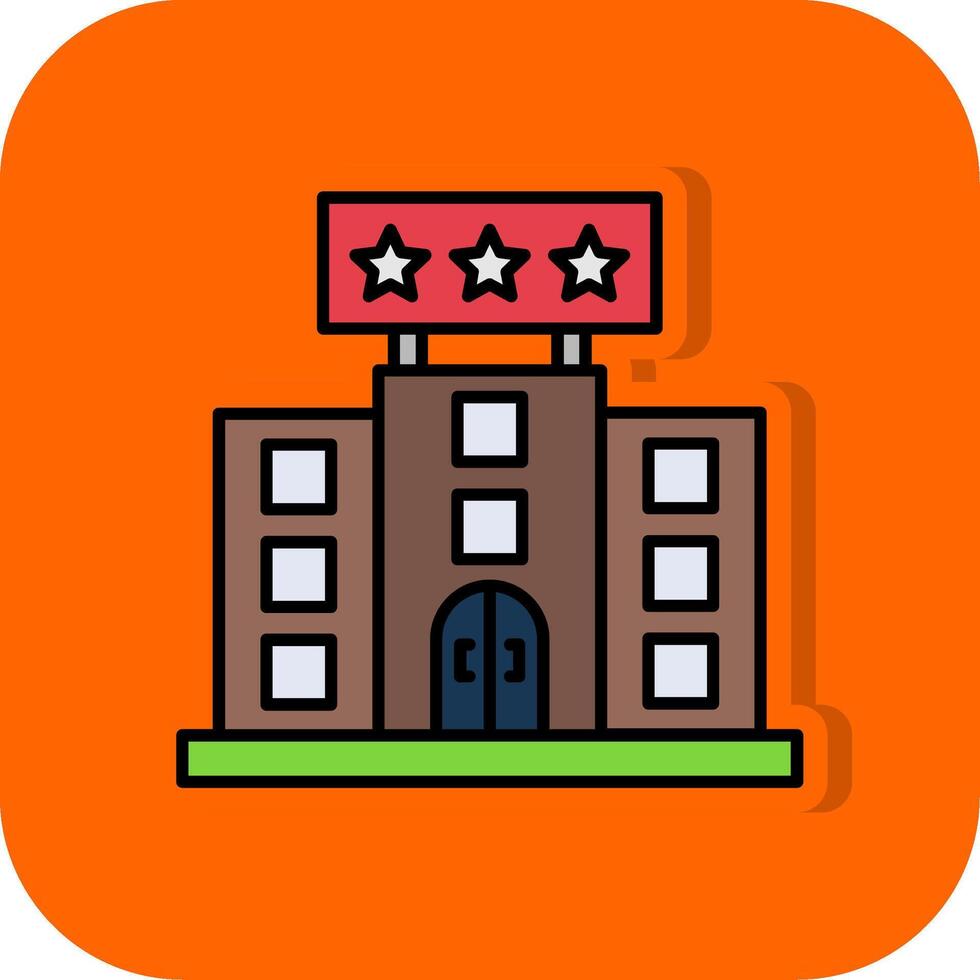 hotel gevulde oranje achtergrond icoon vector