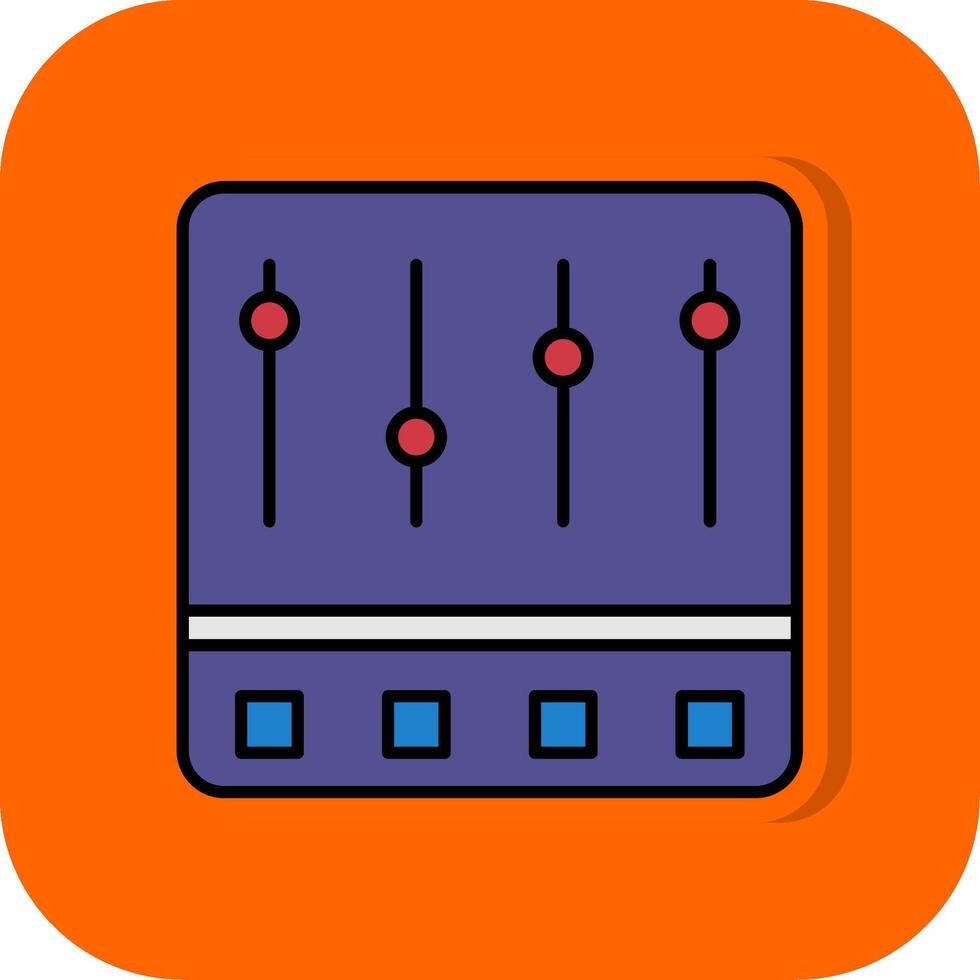 controle paneel gevulde oranje achtergrond icoon vector