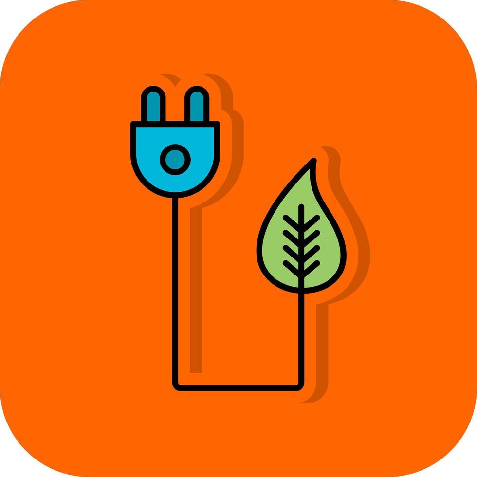 bio energie gevulde oranje achtergrond icoon vector
