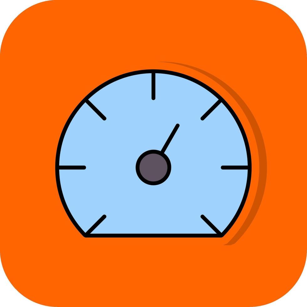 snelheidsmeter gevulde oranje achtergrond icoon vector