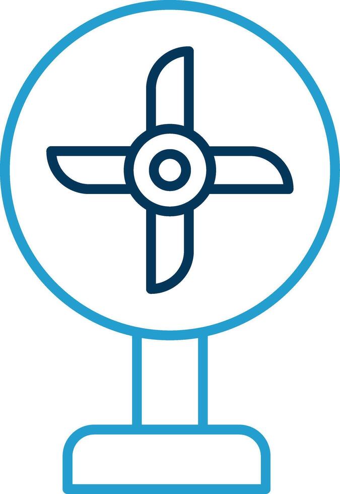 ventilator lijn blauw twee kleur icoon vector
