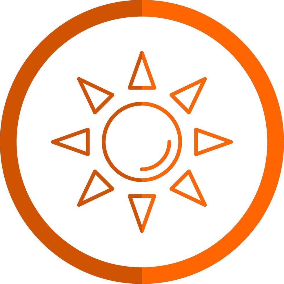 zon lijn oranje cirkel icoon vector