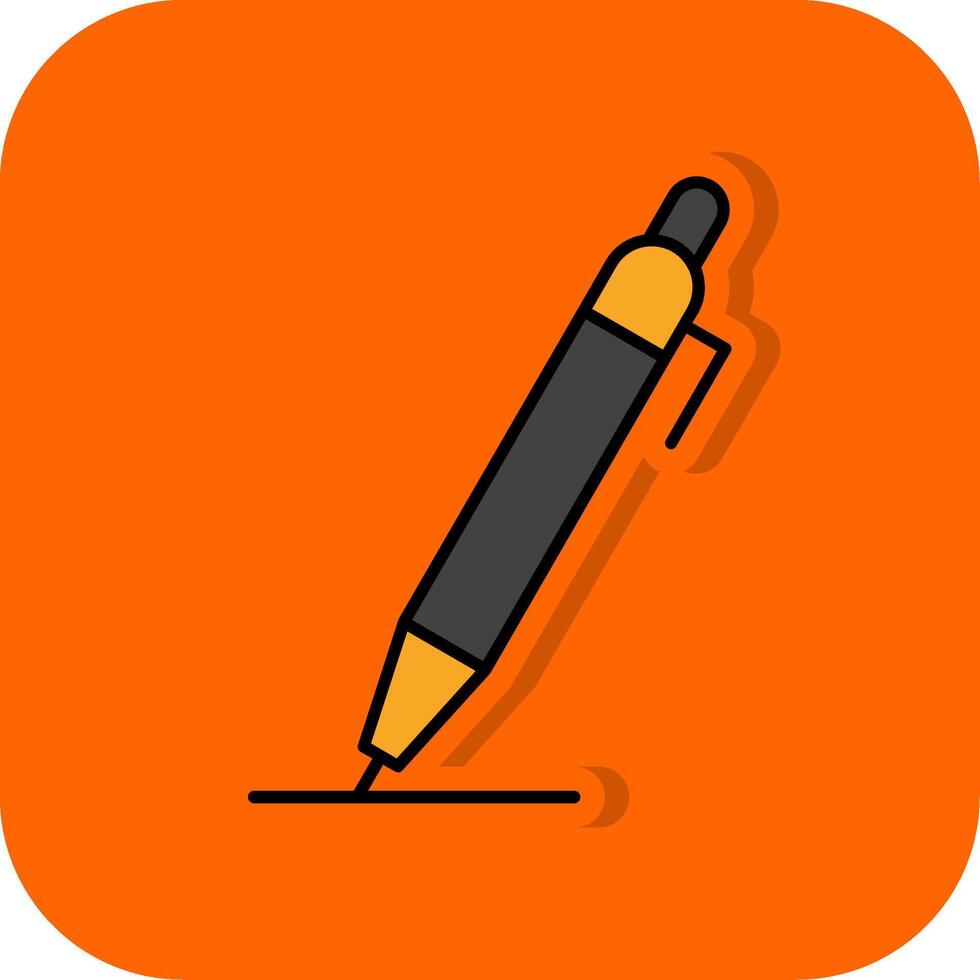 pen gevulde oranje achtergrond icoon vector