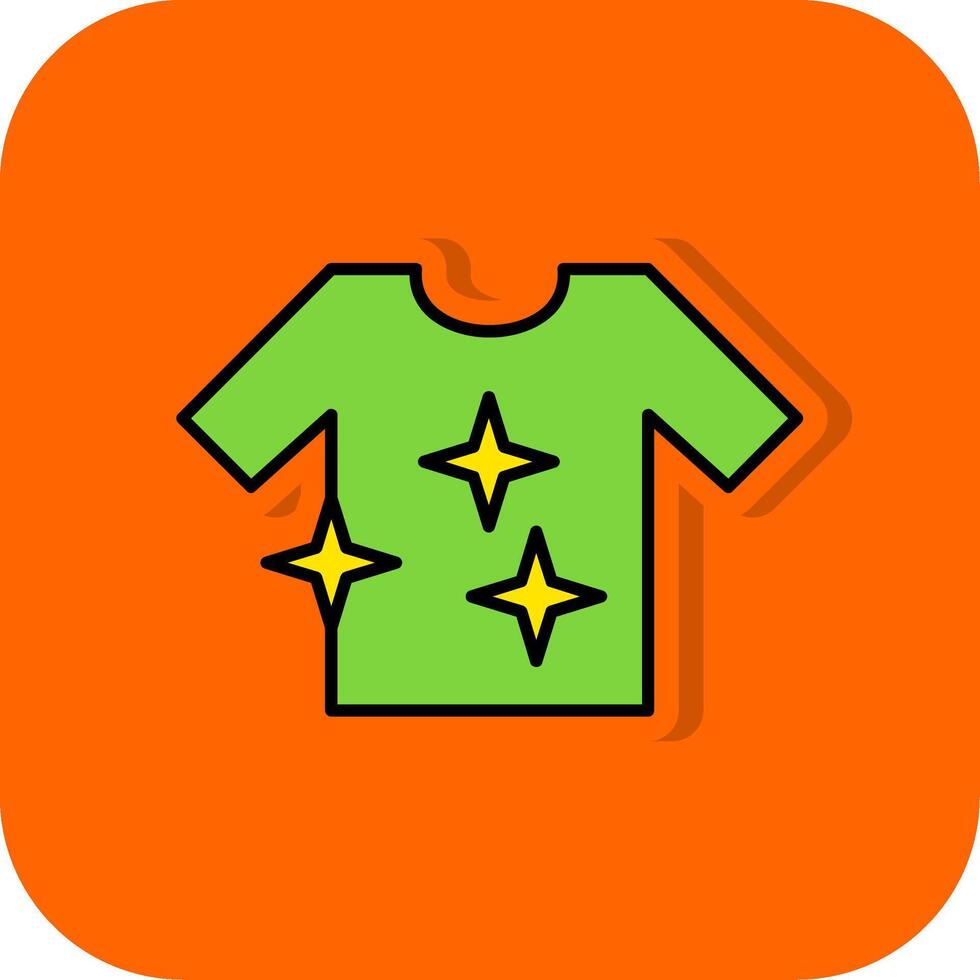 overhemd gevulde oranje achtergrond icoon vector