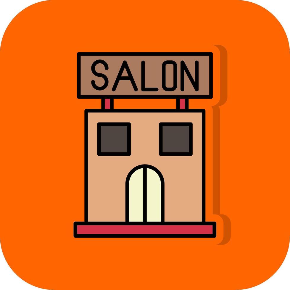 salon gevulde oranje achtergrond icoon vector