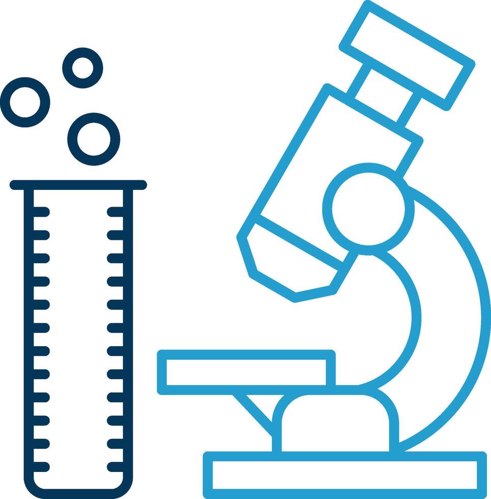 laboratorium lijn blauw twee kleur icoon vector